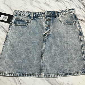 light blue acid wash NASTY GAL mini skirt